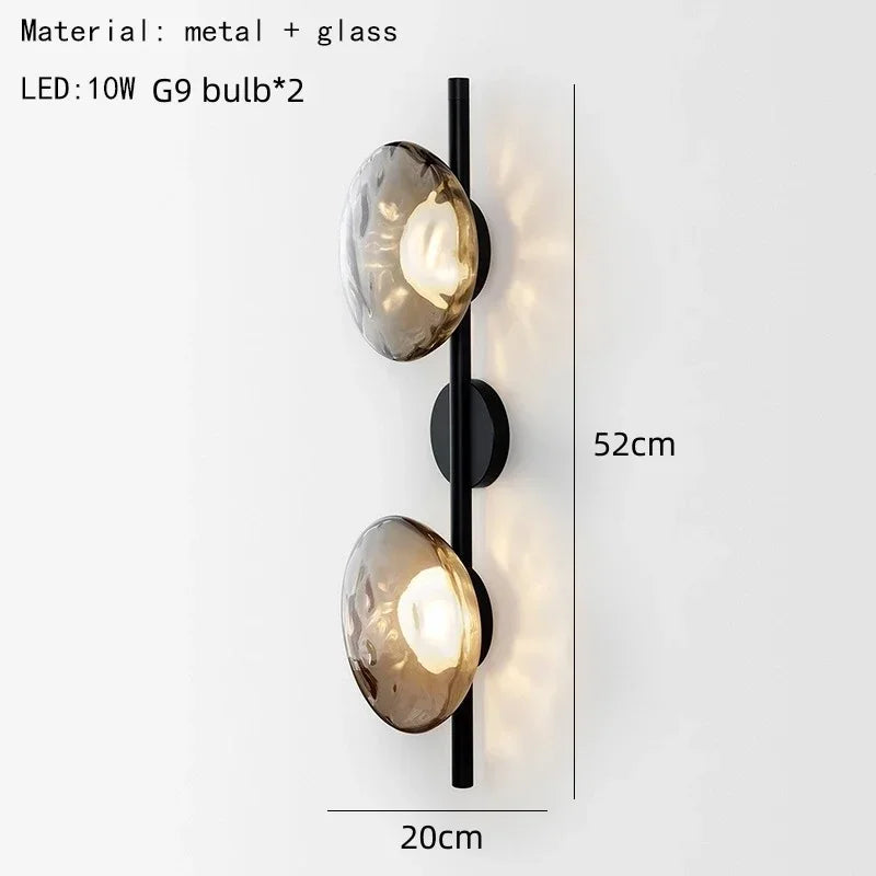 applique murale moderne minimaliste contemporaine verre translucen noir doré beige