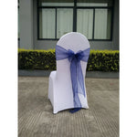 décoration événementielle mariage nœuds papillon rubans organza transparent orange bleu violet rose blanc sièges