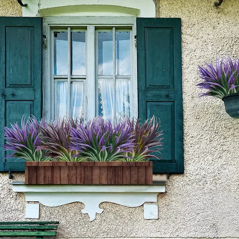 plantes artificielles herbes vertes feuilles pointues modernes extérieures intérieures résistantes uv exposées fêtes prénuptiales