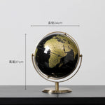 globe terrestre métal noir détaillé cartographie ornements éducation décoration classique fixations métal