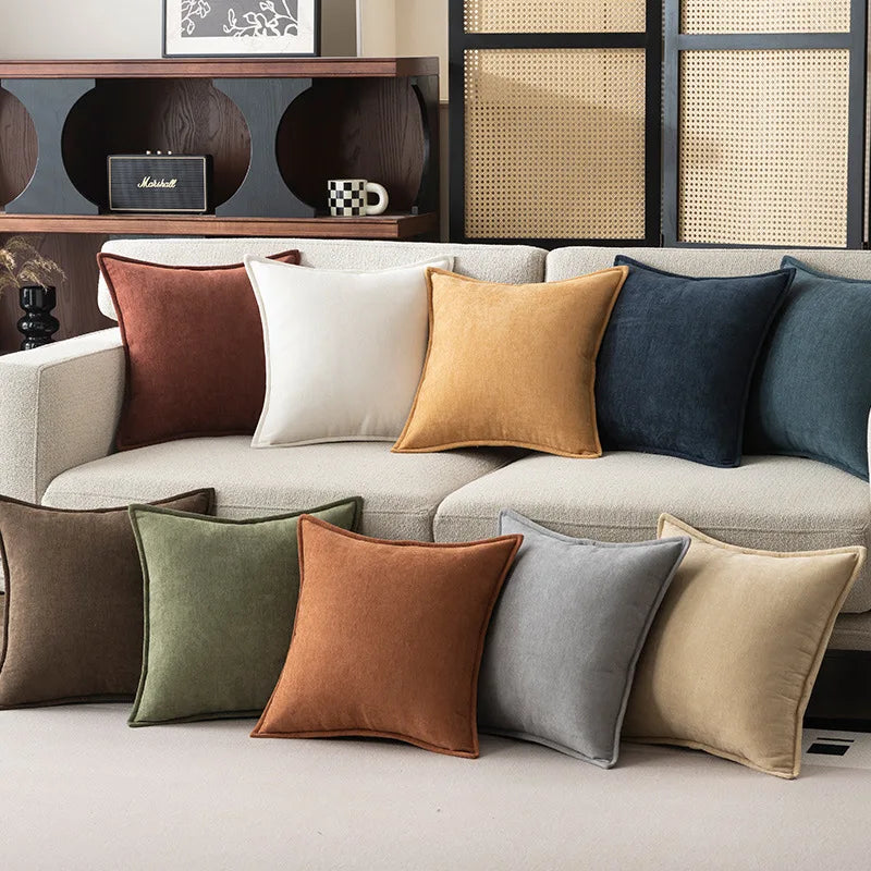 taies d'oreiller vert olive modernes 40x40cm 45x45cm 50x50cm zip coton polyester respectueux environnement