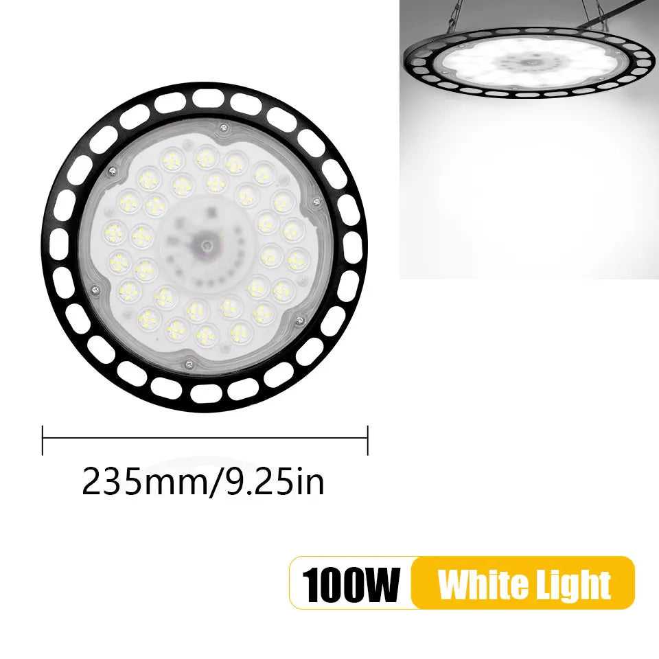lampe led ufo haute baie super lumineuse blanc moderne atelier garage industrielle 220v ul