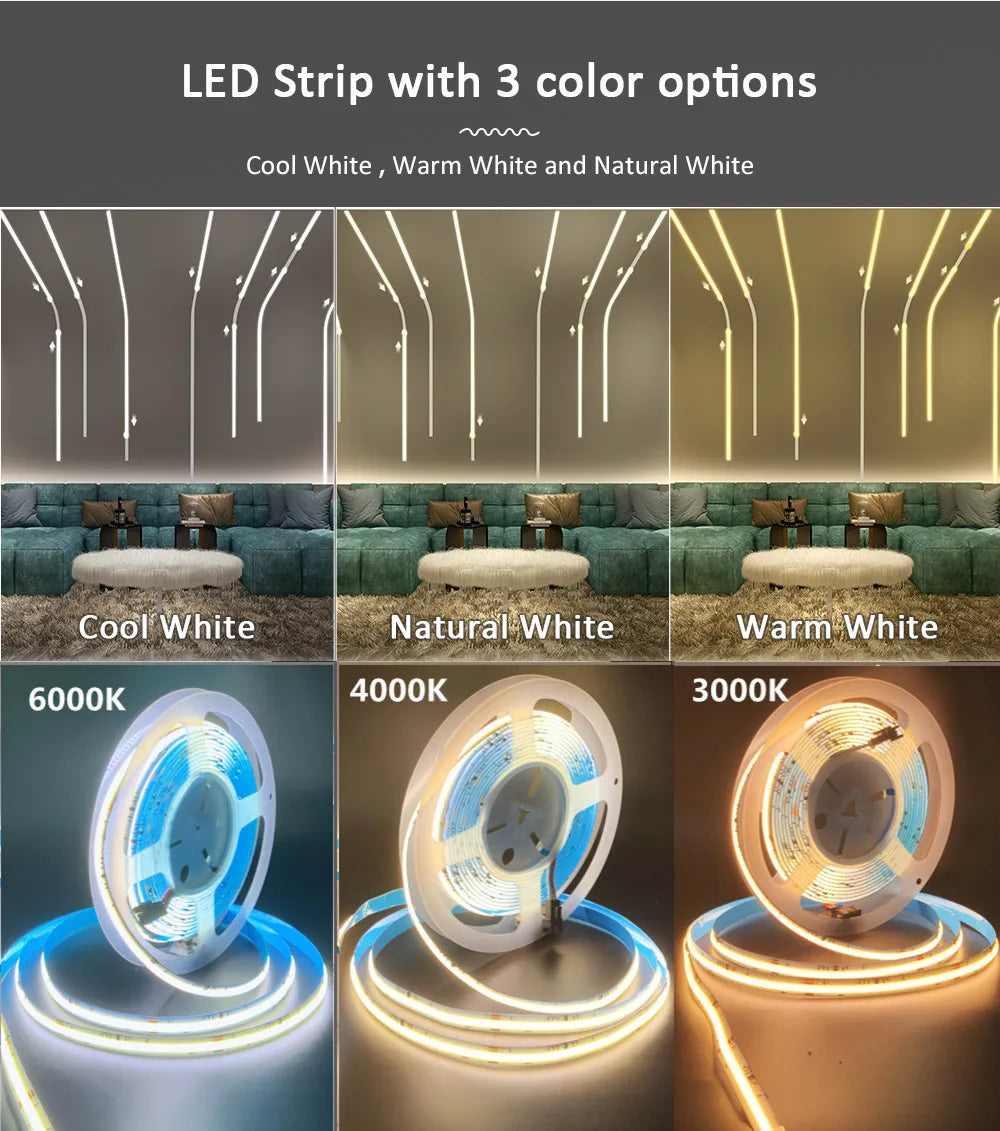 ruban led blanc chaud froid 360 leds ws2811 ic adhésif moderne 24v 50000h