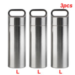 boîte rangement pilules acier inoxydable argenté moderne anneaux bouchons porte clés