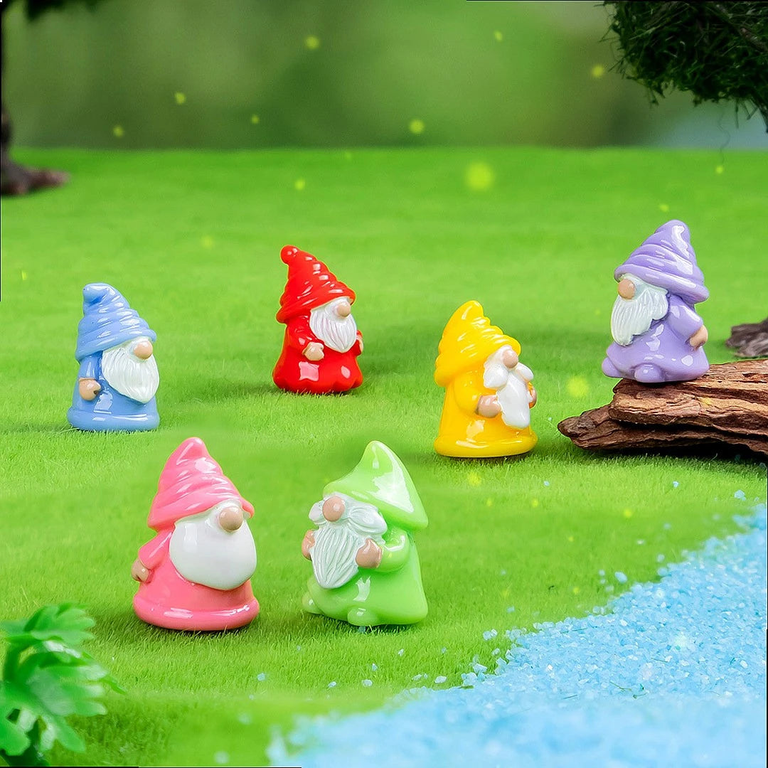 figurines naines miniatures résine bleu rouge jaune violet rose vert classiques 100 pièces
