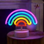 lampe néon arc ciel moderne violet bleu vert jaune orange rouge usb piles chambre