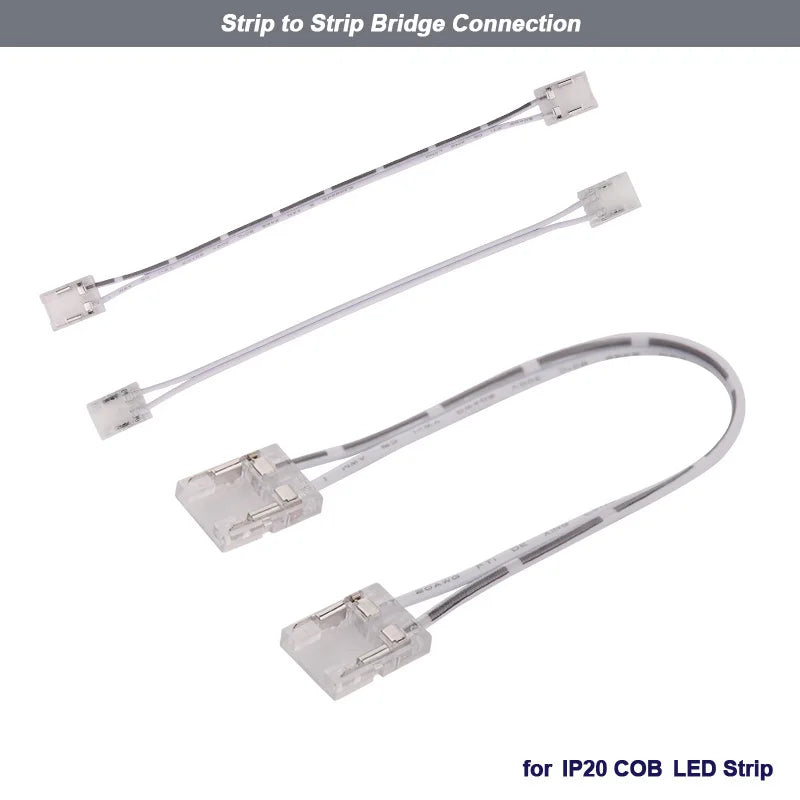 rubans led jaune blanc moderne clips connecteurs câbles alimentation 24v ip20 1000mm 2000mm 3000mm