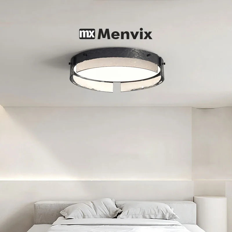 plafonnier led moderne verre noir texture métallique clips fixation éclairage quotidien télécommande ampoules led