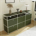 meuble tiroirs vert olive moderne pieds roulants tiroirs bois métal