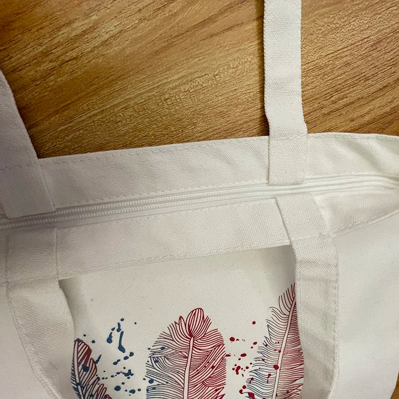 sac main fleuri décontracté toile fermeture éclair shopping plage épaule