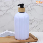 flacons savon liquide noir blanc moderne pompe bois rechargeables 500ml