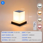 lampe solaire led moderne ip65 étanche télécommande noir blanc abs