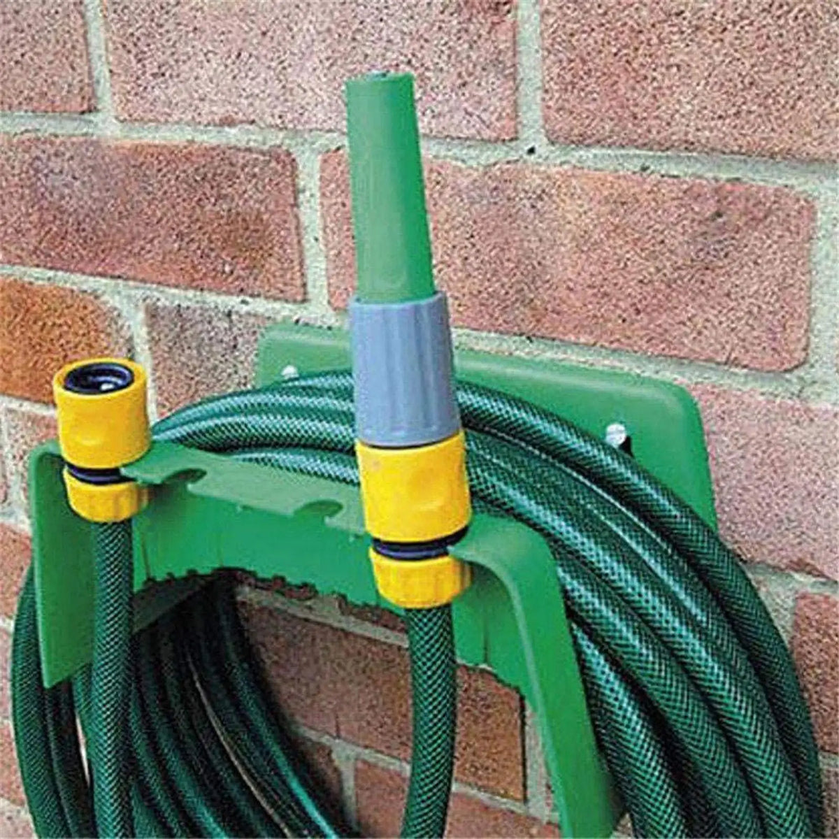 enrouleur tuyau d'arrosage mural antiabrasion fonctionnel pistolet buse vert gris jardin utilitaire