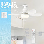 ventilateur blanc led 40w vitesses télécommande moderne pales blanches mat