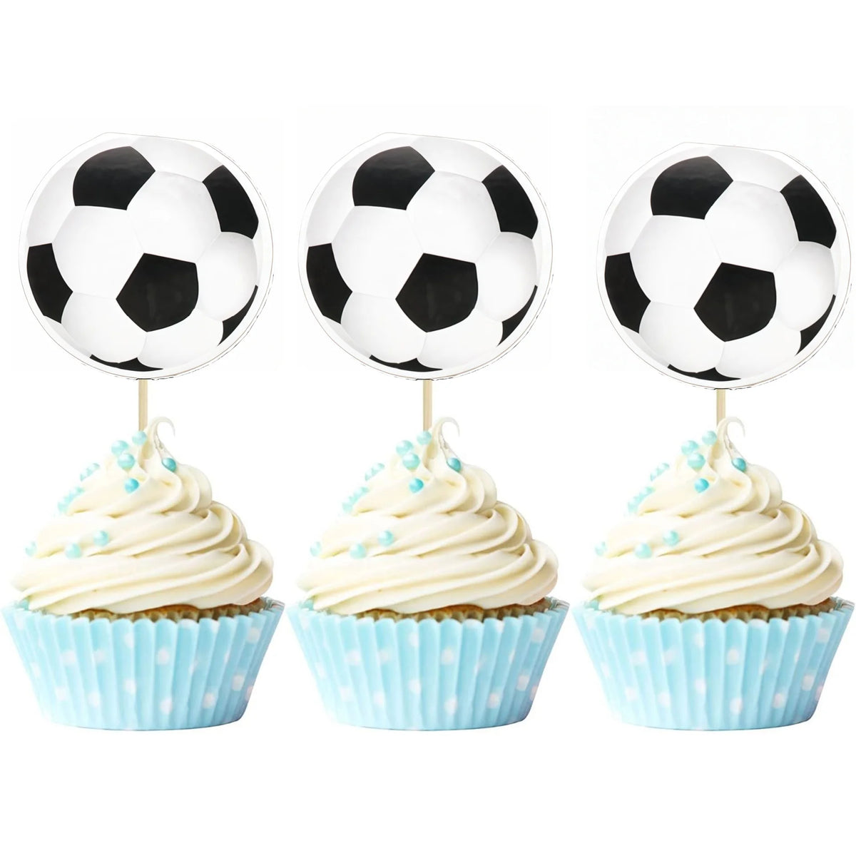 décorations cupcakes football blanc noir moderne festives tringles occasion anniversaire noël saint valentin halloween