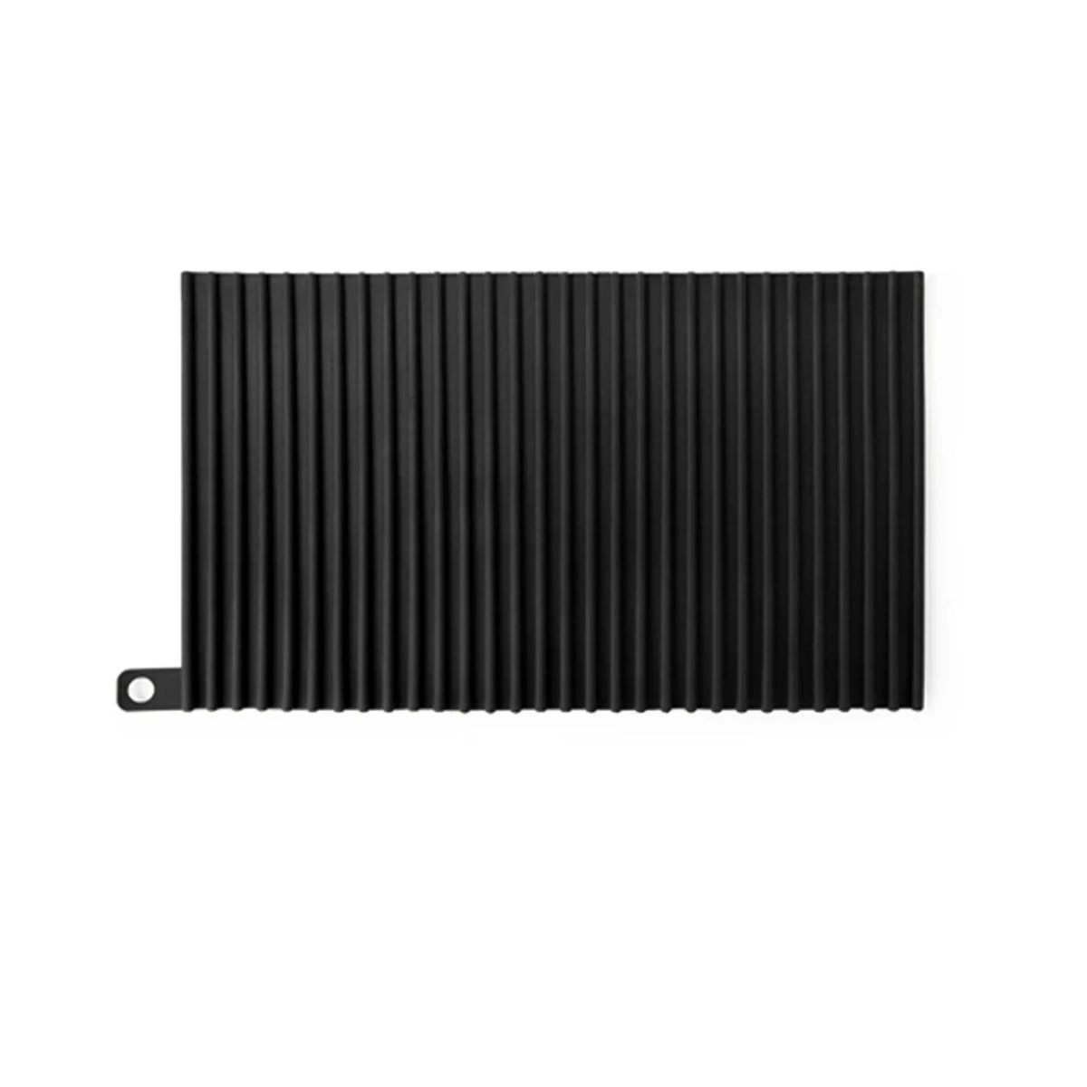 tapis vaisselle moderne noir blanc rayures verticales clips respectueux environnement