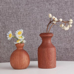 vase bois marron minimaliste décoration table maison marguerites coton rustic japonais