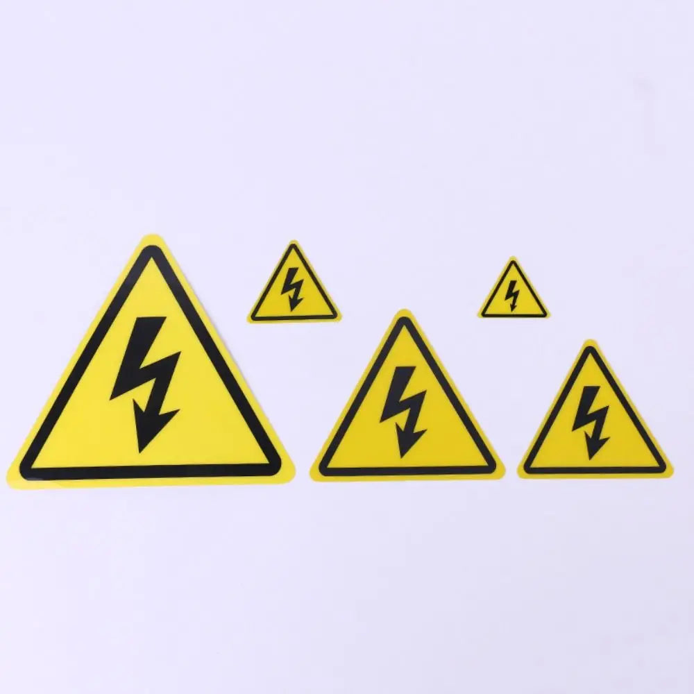 autocollants signalisation électrique jaune noir triangle hazard opacité graphique adhésif sécurité imperméable pvc