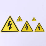 autocollants signalisation électrique jaune noir triangle hazard opacité graphique adhésif sécurité imperméable pvc