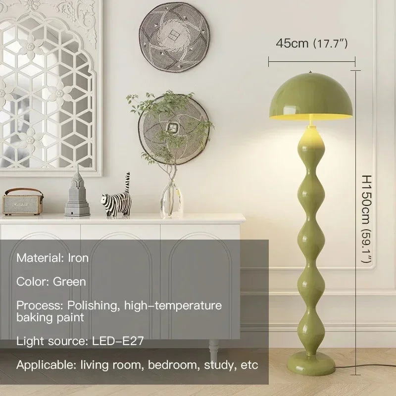 lampe sol moderne spirale verte rouge bleu blanc éclairage intérieur chambre coucher led autonomes