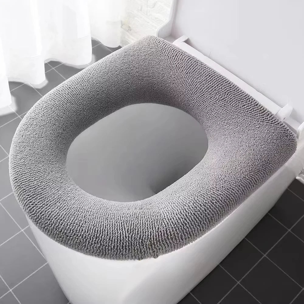 couvre siege toilette gris rose bleu violet jaune vert doux chaud adhésif lavable respectueux