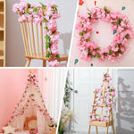 guirlande artificielle fleurs rose feuilles vertes décoration mariage anniversaire intérieur élégante pièces