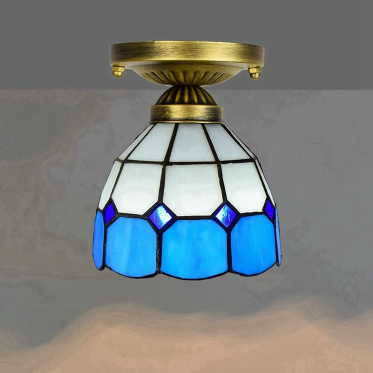 lampe art déco tiffany or bleu rouge verte jaune marron motifs floraux géométriques vis