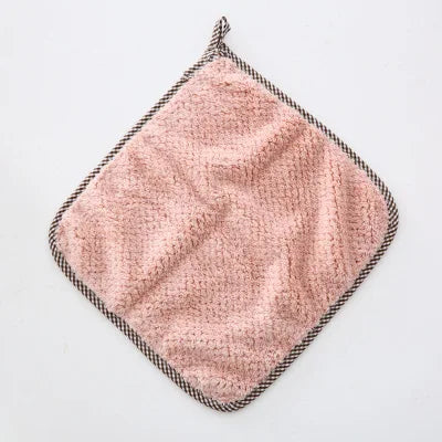 serviette cuisine microfibre absorbante rose bleu nettoyage vaisselle ménager douce pratique lot