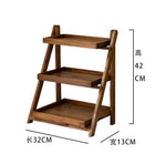 support plantes marron clair bois brut rustique salon trois niveaux sans pliage imperméable