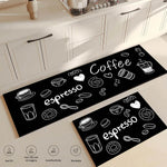 tapis cuisine noir motifs graphiques anti dérapant moderne 40x60cm 50x80cm