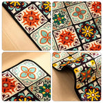 Détail du velours cristal doux et antidérapant du tapis