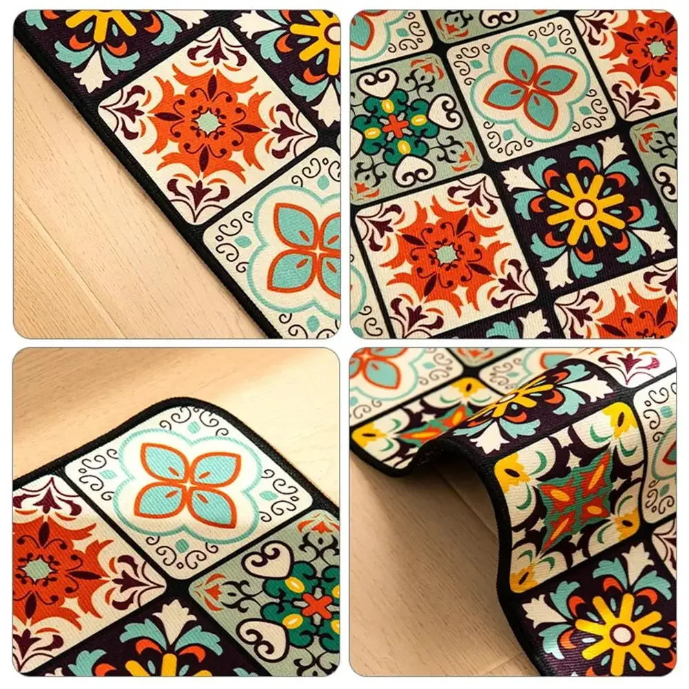 Détail du velours cristal doux et antidérapant du tapis