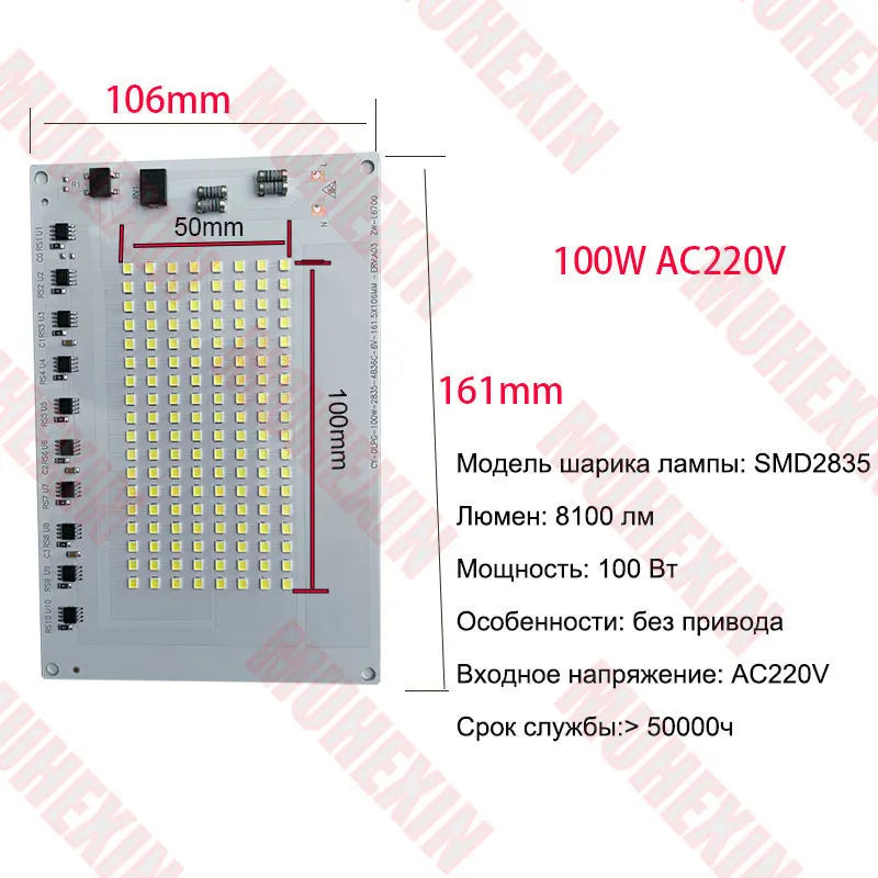 panneau led blanc 100w 6000k moderne grille smd2835 50000h ac220v