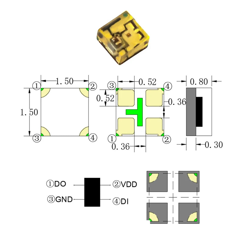 diodes led blanc ws2812b 5v 3528 5050 adhésif électronique plat nouvelle qualité