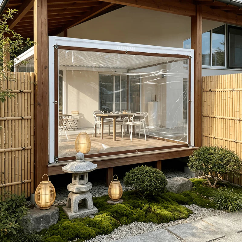 rideau transparent moderne imperméable patio terrasse 1x1m 1x2m 1x3m