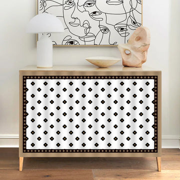 rideau d'armoire cuisine noir blanc motif géométrique décoratif tissu polyester moderne placard