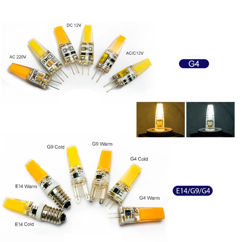 ampoules led g4 g9 e14 3w 6w blanc chaud jaune modernes lustre chambre 20000h