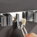 porte ustensiles mural crochet support rangement metal acier inoxydable moderne utilitaire argenté bois