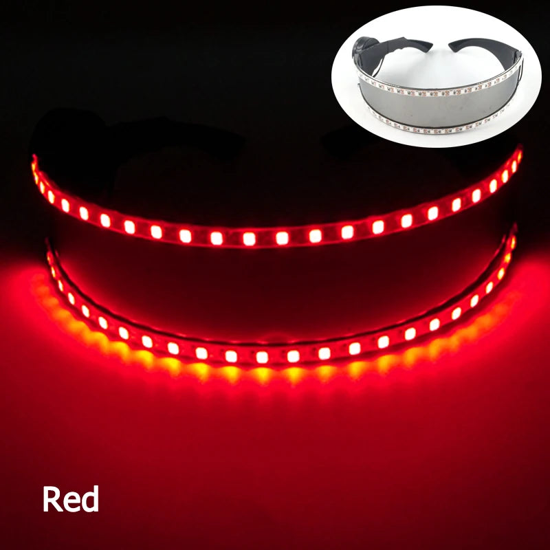 lunettes protection lumineuses led noires blanches modernes événements festifs anniversaires halloween valentin