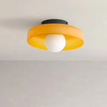 lampe moderne blanc vert jaune marron rond translucide adhésif ampoule G9 5W 25cm