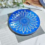 assiettes bleu motif floral tasse blanc classique opacité