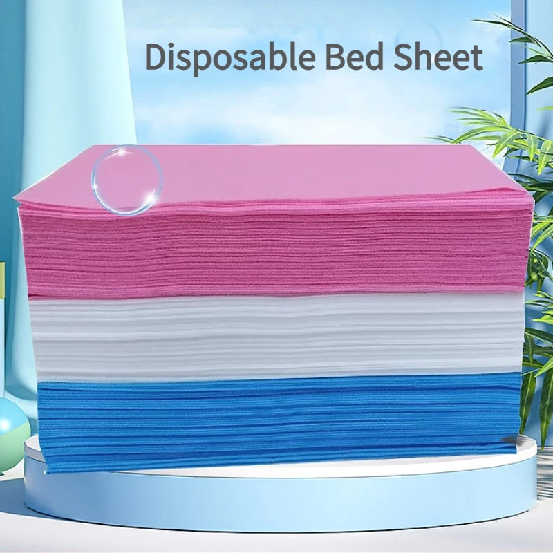 draps lit jetables unis rose blanc bleu opaques modernes 80x180cm 120x180cm