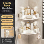 étagère salle bain gris moderne ventouse rangement bain murale ajourée crochets suction