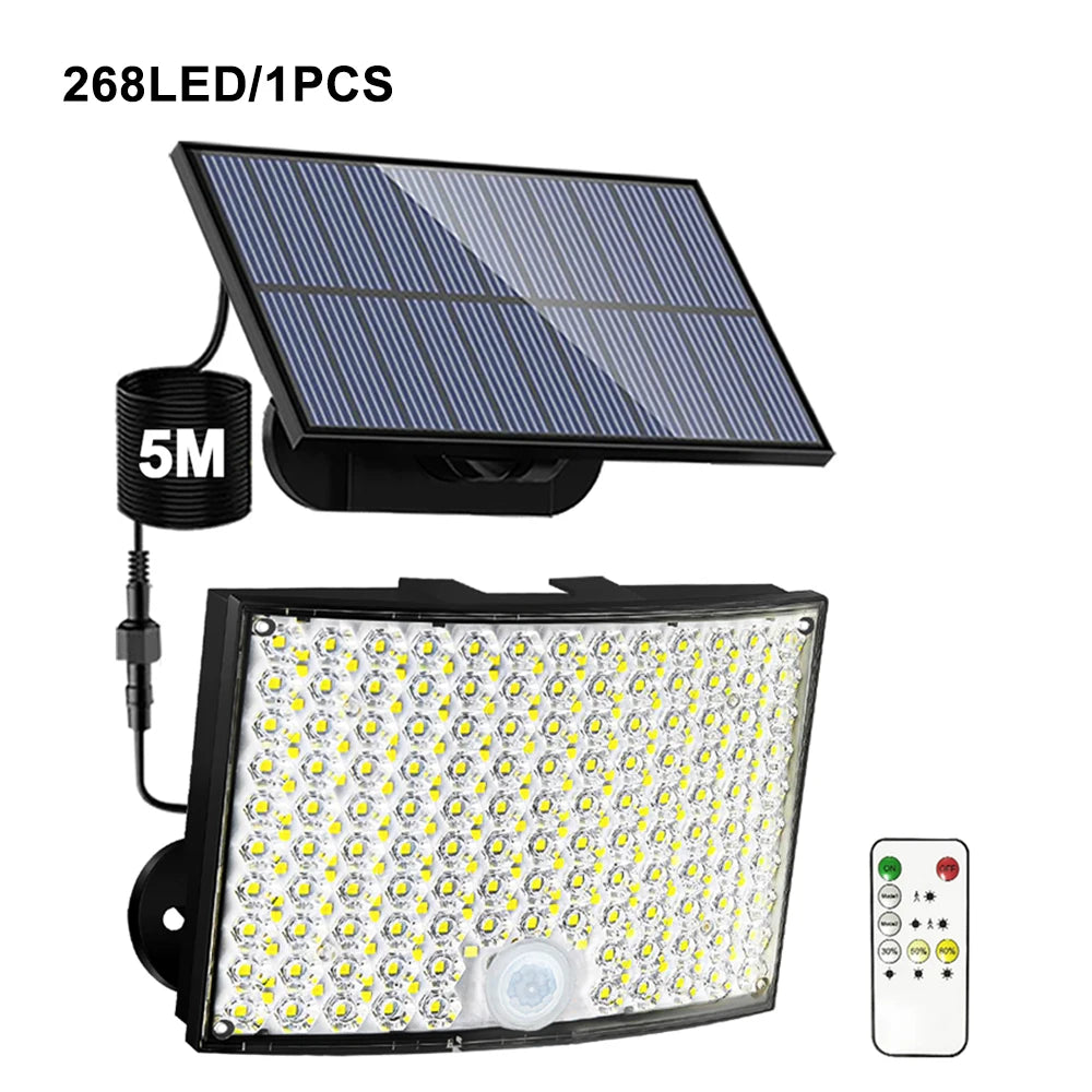 lampe solaire détecteur mouvement 348 led moderne étanche ip65 abs noir blanc télécommande clips