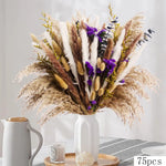 bouquet fleurs séchées naturel pampas violet beige intérieur décoration anniversaire baby showerHomeAssemblier