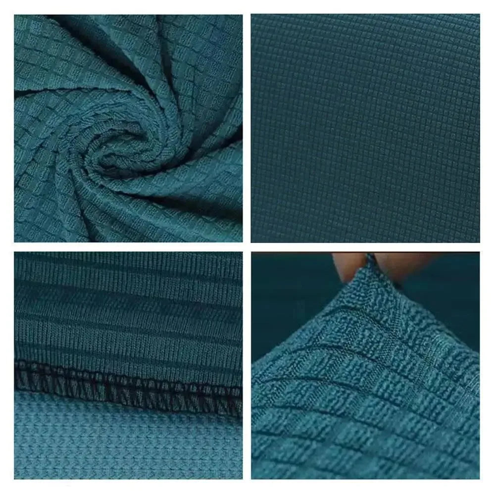 Détail du tissage jacquard de la housse pour appui-tête