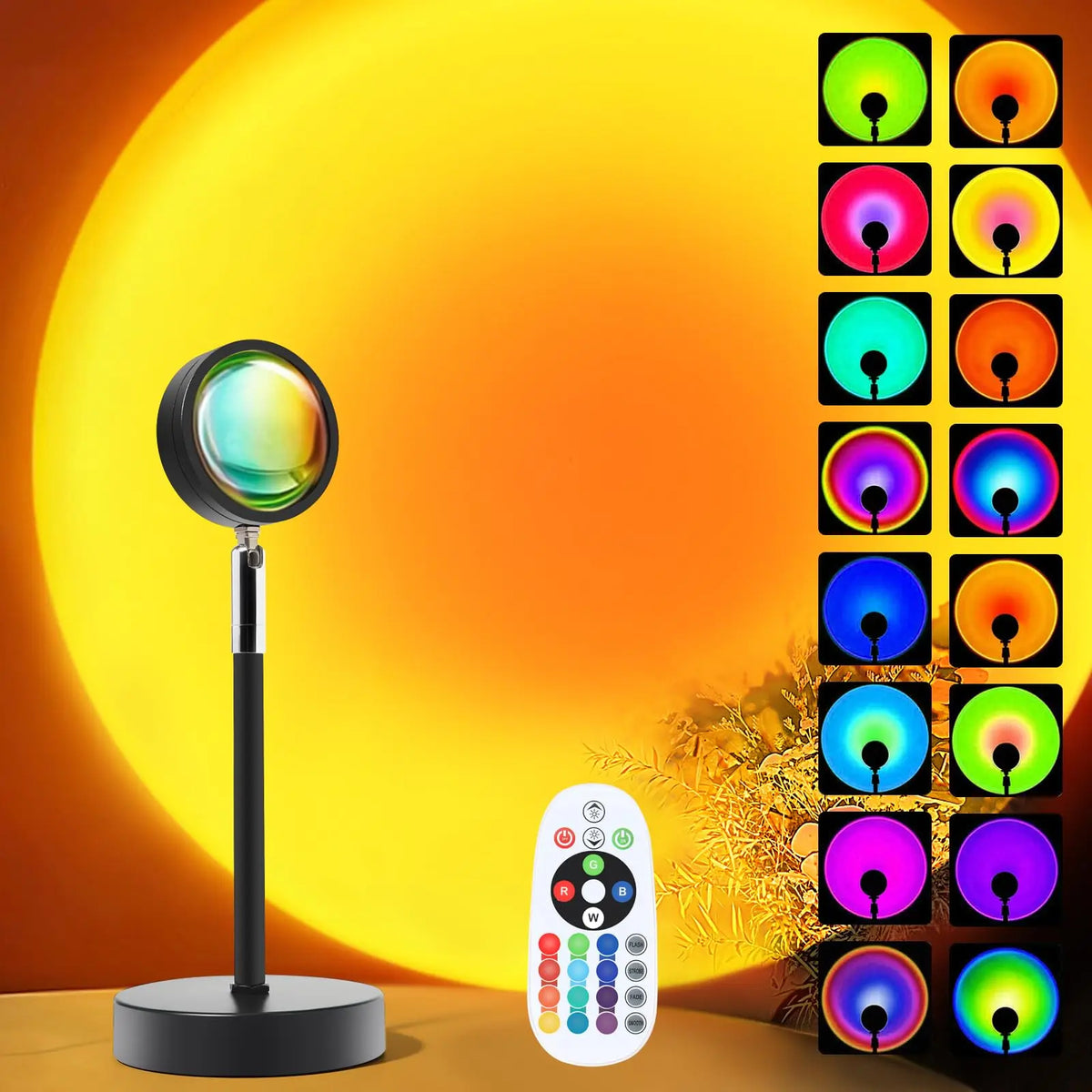 lampe d'ambiance projecteur lumière multicolore télécommande couleurs changeantes deco moderne