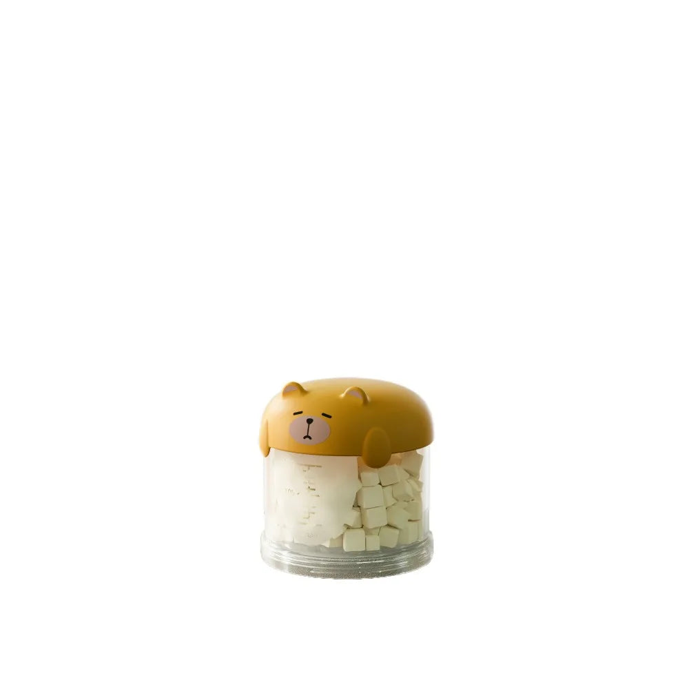 boîtes rangement aliments animaux compagnie moderne visage mignon couleur beige vert jaune étanches humidité