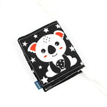 rideau lit bébé motif animal léopard araignée cercle losange moderne noir blanc