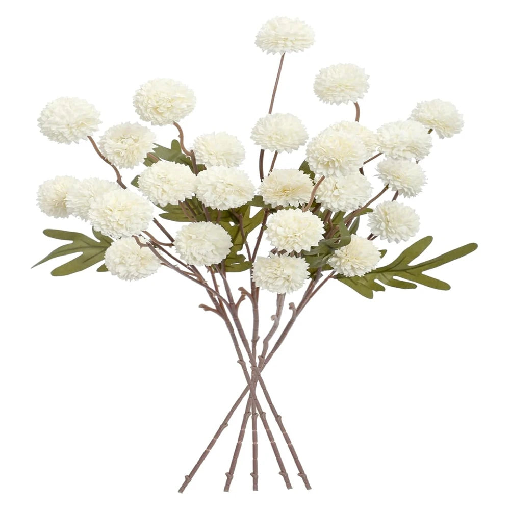 bouquet chrysanthemum artificielle soie blanc rose beige decoration intérieur minimaliste moderne